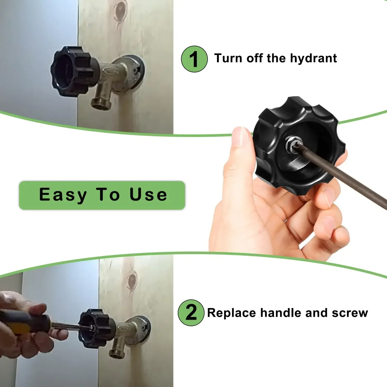 Замена комплекта ручек для настенного гидранта 630-7965 Mansfield серии 300/400/500 тип ручки