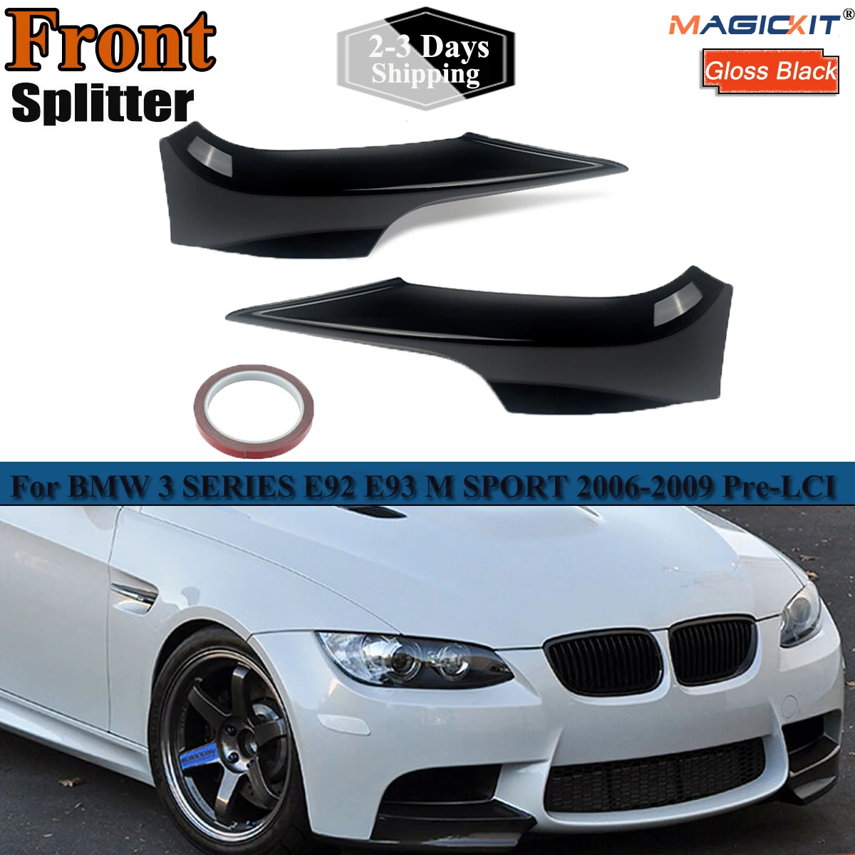 

E92 M Sport Front Bumper Splitters Lip ABS Glossy Black Splitter Exterior Tuning for BMW E93 Splitter Spoiler Lip 2006-2013