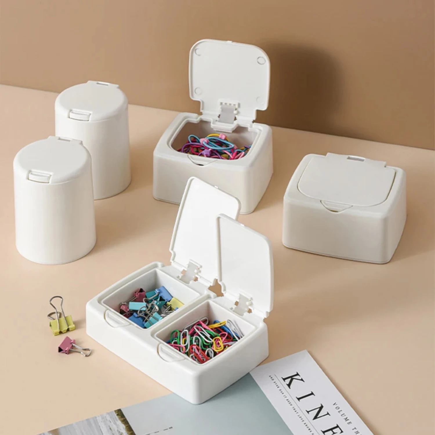 Стильная круглая прямоугольная коробка для ватных тампонов с двойной сеткой