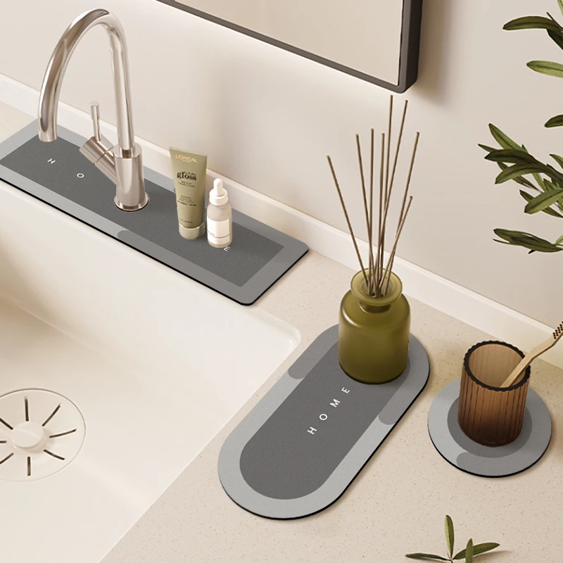 

Faucet Absorbent Mat Kitchen Bathroom Sink Sink Countertop Shelf Mat Bathroom Quick Dry Pad