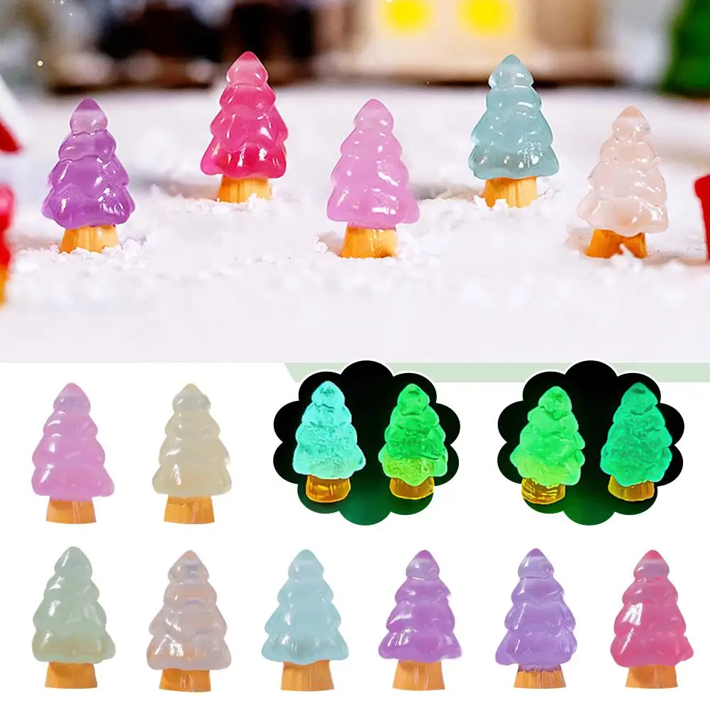 

1 шт. светящаяся деревья микро Ландшафтная фигурка украшение светящийся сад оптовая продажа горшечная статуя в темноте миниатюрное украшение W8E8