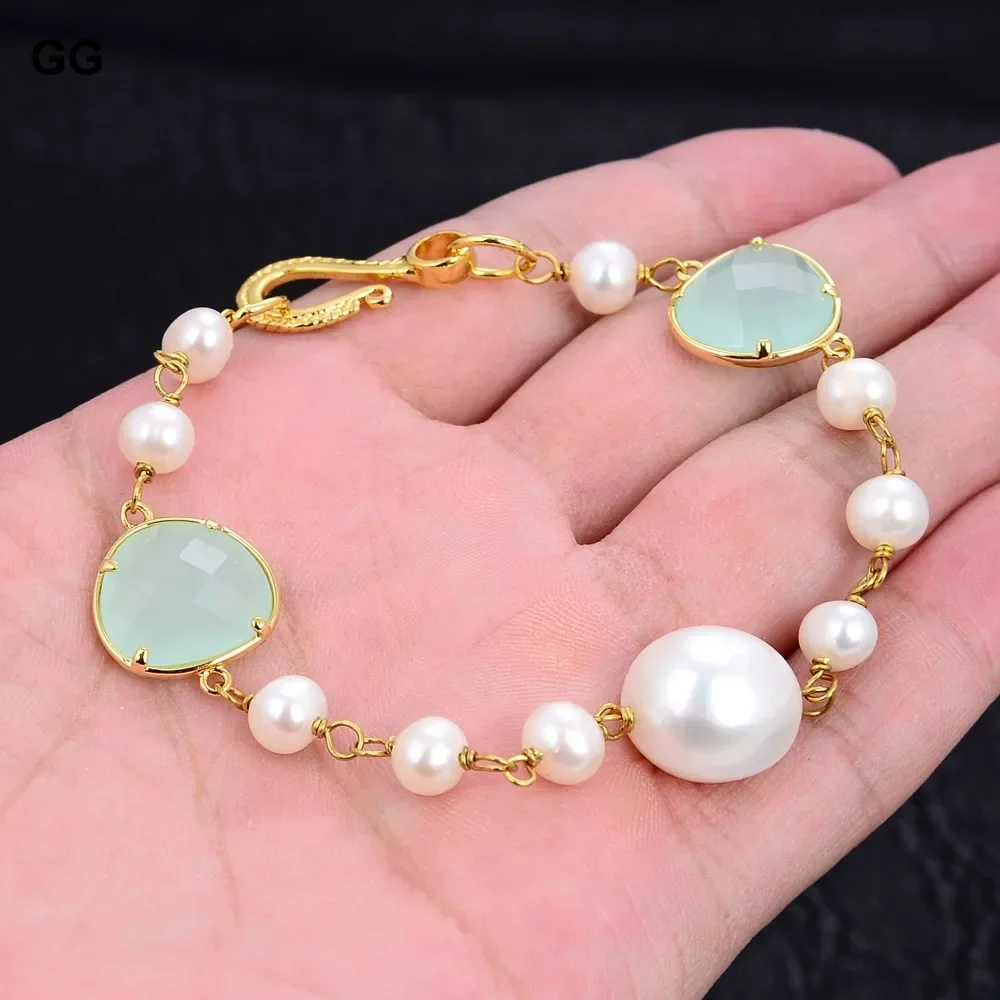 Браслет с зелеными кристаллами 8 дюймов