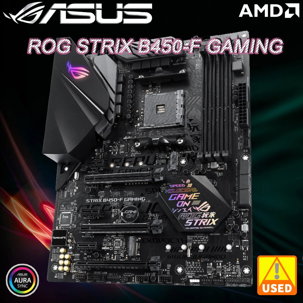 

B450 Motherboard ASUS ROG STRIX B450-F GAMING Mining Motherboard AM4 Support AMD Ryzen 5 5600G CPU DDR4 64GB RAM PCI-E 3.0 2xM.2