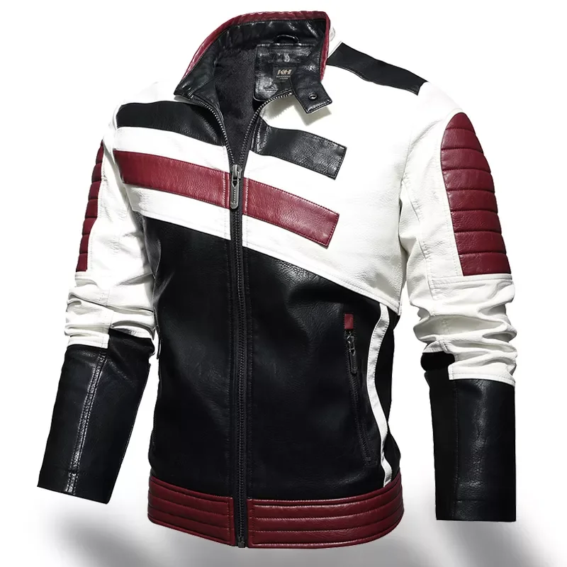 

Men Winter Leather Jackets Casual Coat 2021 Mens Fashion Motorcycle Jacket Faux Coats Male Fleece Warm Slim Fit Bomber Outerwear