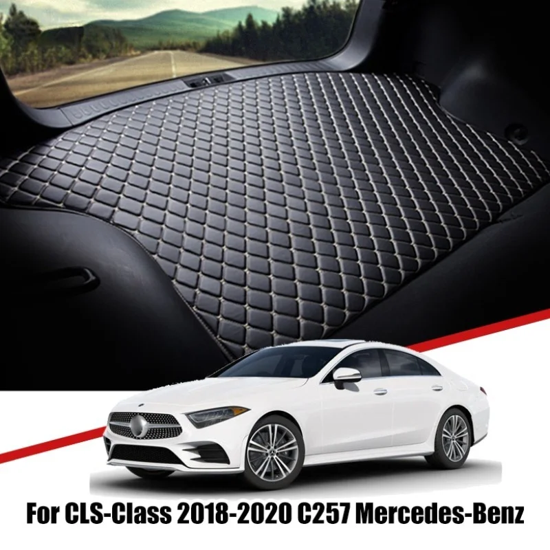 

Кожаные коврики на заказ для багажника автомобиля Mercedes Benz C257 CLS Class 2018 2019 2020, водостойкая нескользящая подкладка, поднос, аксессуары для груза