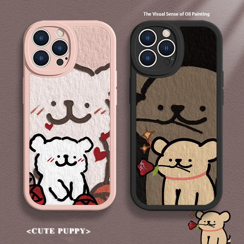 Korean Maltese Phone Case For Lovers Couples for Samsung Galaxy 24 23 22 21 Plus Ultra FE A73 A72 A71 A52 A51 A32 Mobile