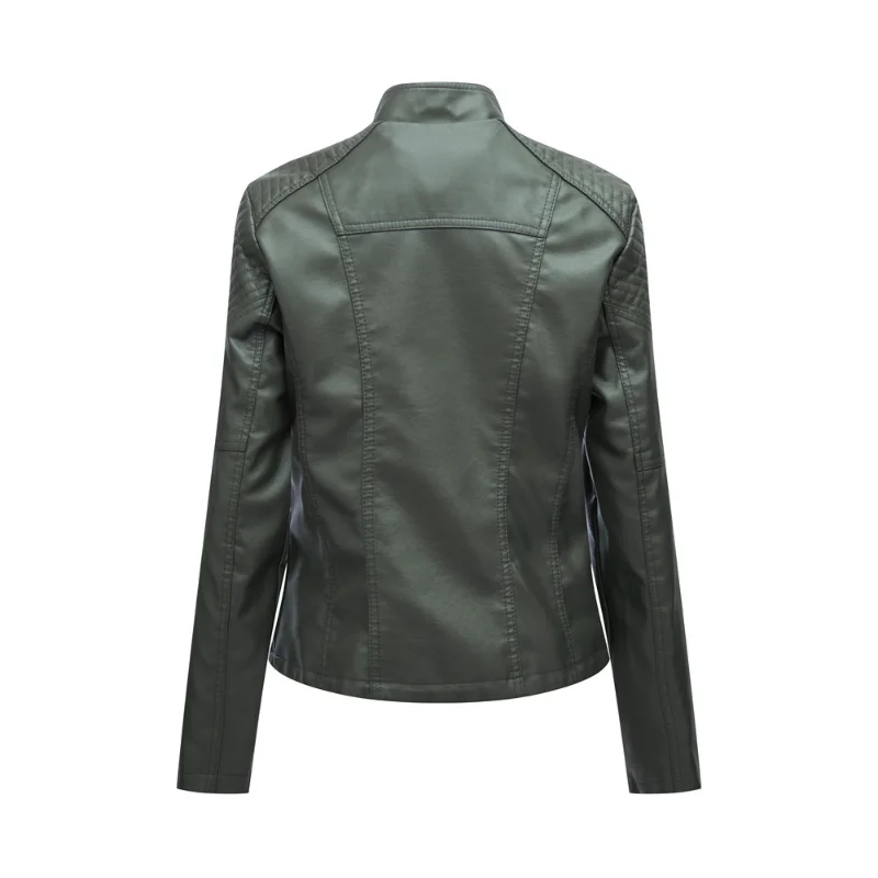 Spring and Autumn Short Jacket Slim Thin Leather Coat Ladies Motorcycle Suit Jacket Women