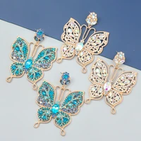 new trend hollow butterfly rhinestone earrings womens exaggerated simple dangle earrings banquet jewelry accessories