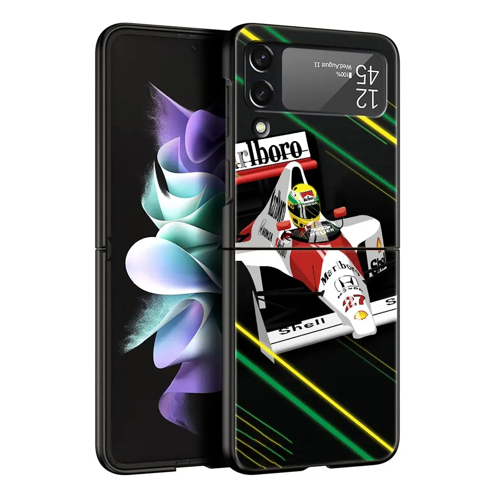 Фото Чехол для телефона Ayrton Senna F1 для Samsung Galaxy Z Flip 6 5 4 3, чехол для Samsung Z Flip3 Flip4 Flip5 Flip6, черный жесткий чехол из ПК №4