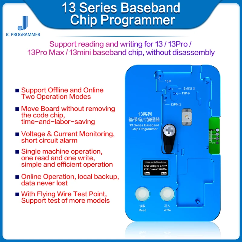 

Плата JC Baseband EEPROM для iPhone, мини-программатор для чтения/записи, 13/13pro Max/13pro Max/13, инструменты для ремонта данных