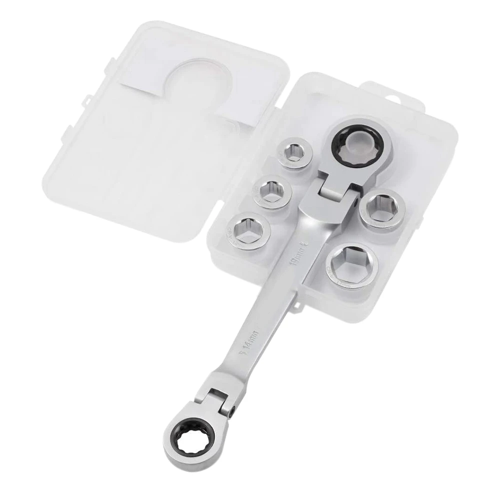 

7 in 1 Double Head Reversible Ratchet Combination Wrench Set Universal Socket Wrench Movable Shaking Head Ratchet Wrench