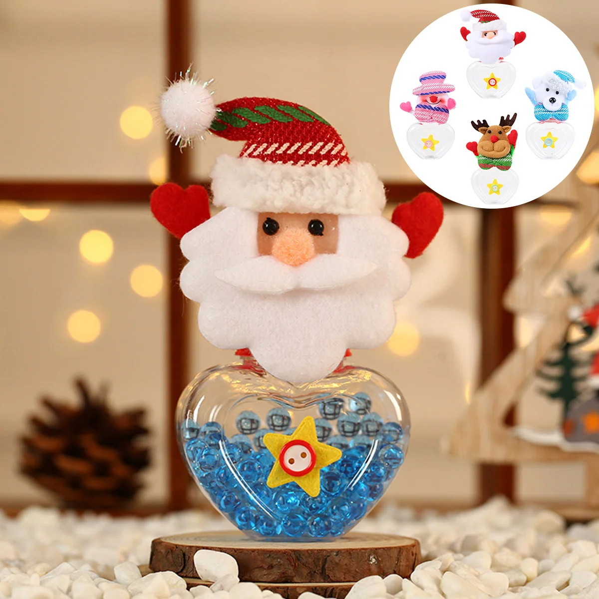 

Jar Christmas Candy Xmas Ornament Transparent Chocolateplush Box Organizer Container Sugar Lolly Can Festive Goodie