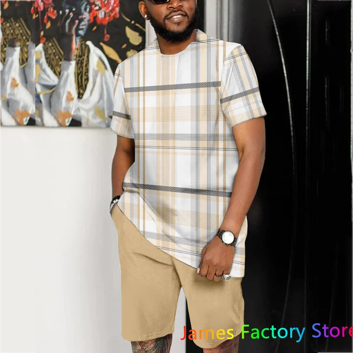 Men Clothing 2 Piece Outfit Suit Summer Tshirt Shorts Jogging Set Casual Oversized Tshirt Sportwear Men Tracksuit 2 Piece Set