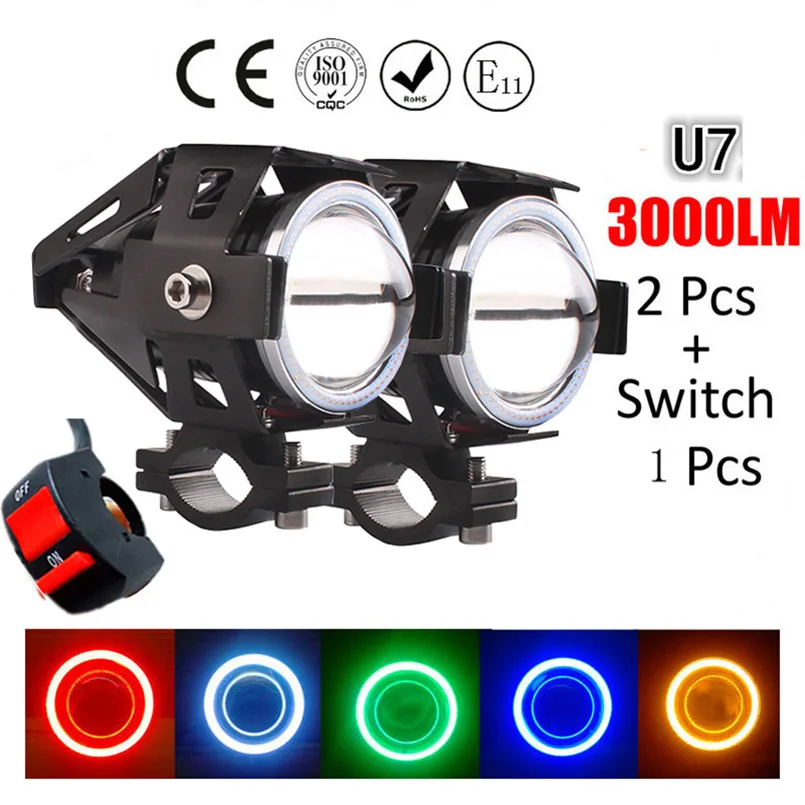 2 шт., 125 Вт, 12 В, мотоциклетный фонарь, лм
