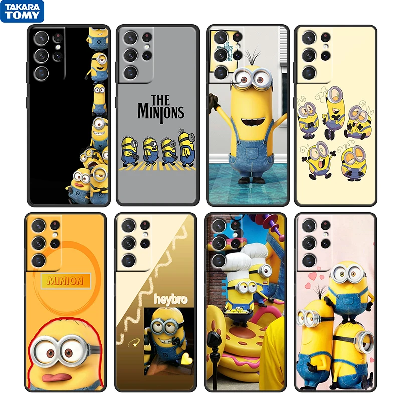 

Minions Cartoon Cute For Samsung Galaxy S22 S21 S20 Ultra Plus Pro S10 S9 S8 S7 4G 5G Soft TPU Black Phone Case Funda Capa Cover
