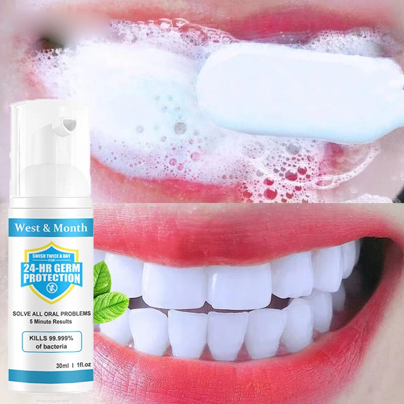 Teeth Whitening Mousse Remover Plaque Stains Toothpaste Breath Freshen Mint Foam Oral Hygiene Care Tooth Bleaching Dental Tools