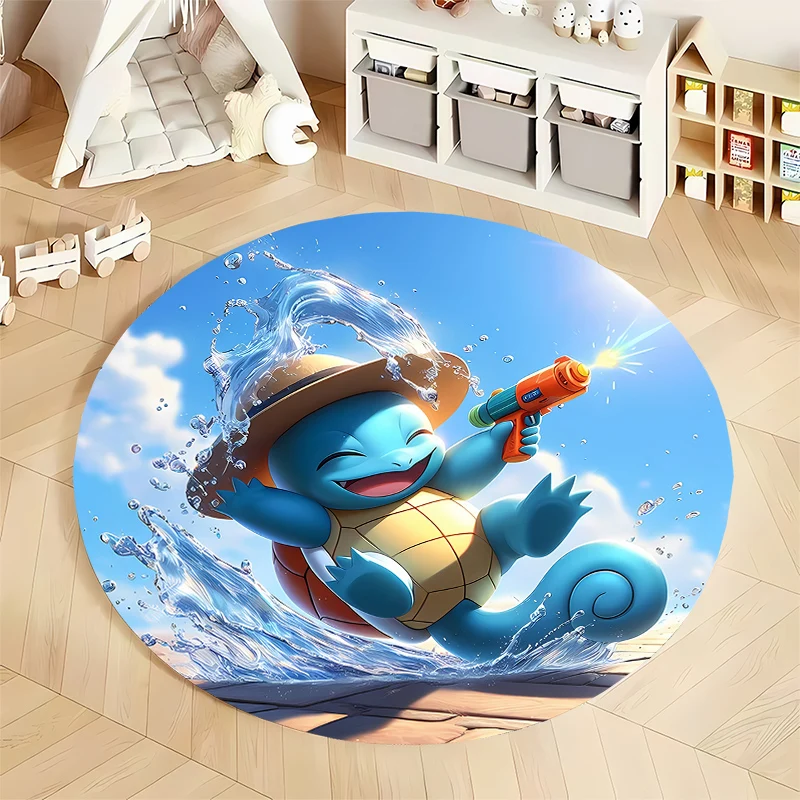 Японский аниме Покемон Сквиртл Печатный мультяшный круглый ковер для детской