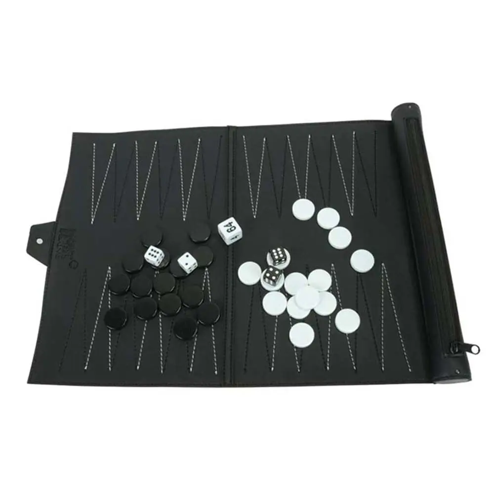 

PU Leather Leisure Game Educational Games Folding Chess Board Children Toy Roll-Up Backgammon Backgammon Set