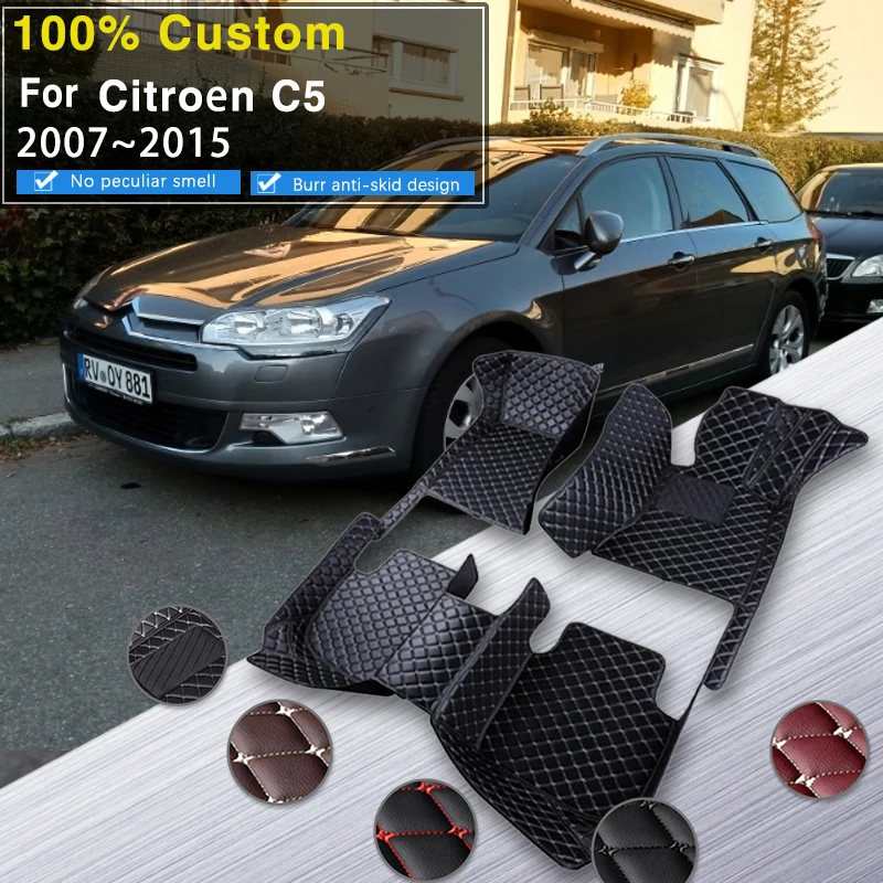 Автомобильные коврики для Citroen C5 RD TD 2007 ~ 2015 автомобильный нескользящий кожаный