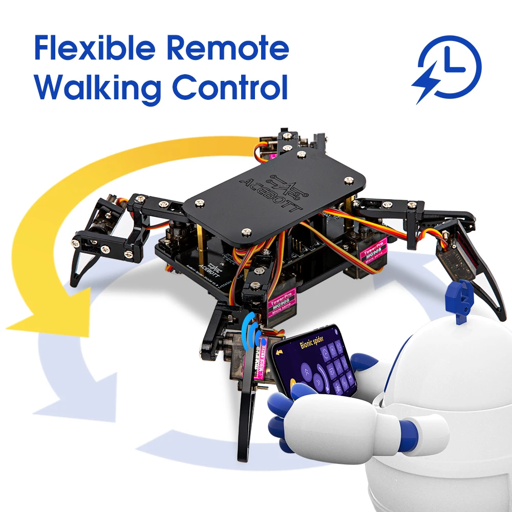 Робот-паук ACEBOTT ESP8266 Bionic квадрупед дистанционное управление через приложение