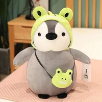 comfortable touch stereoscopic fully filling cute fruit hat penguin stuffed animal penguin plush toy for kids