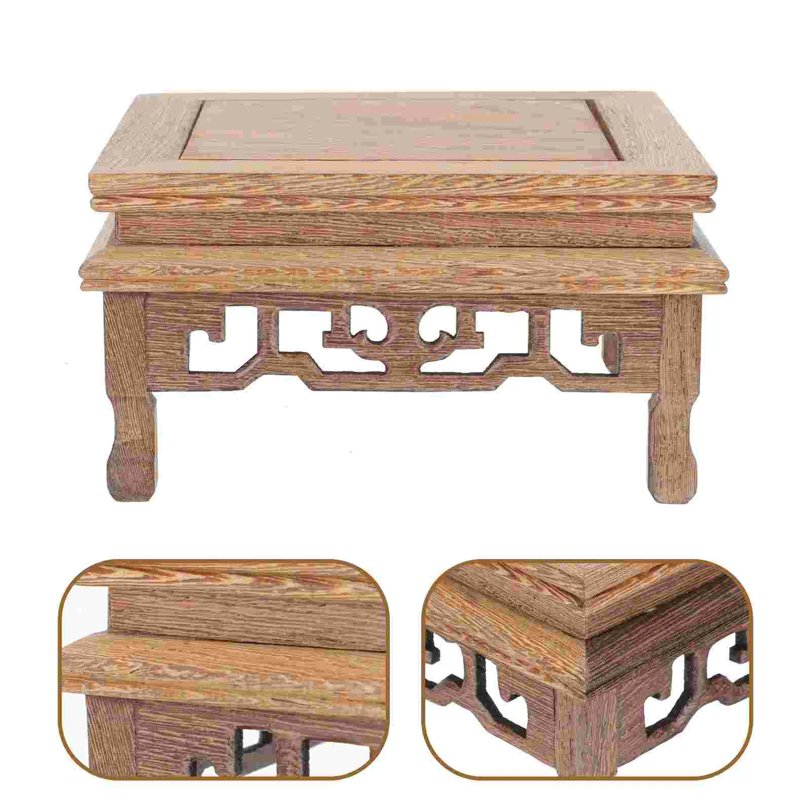 

Wooden Stool Display Stand Wooden Stand Display Pedestal Holder for Flower Pot