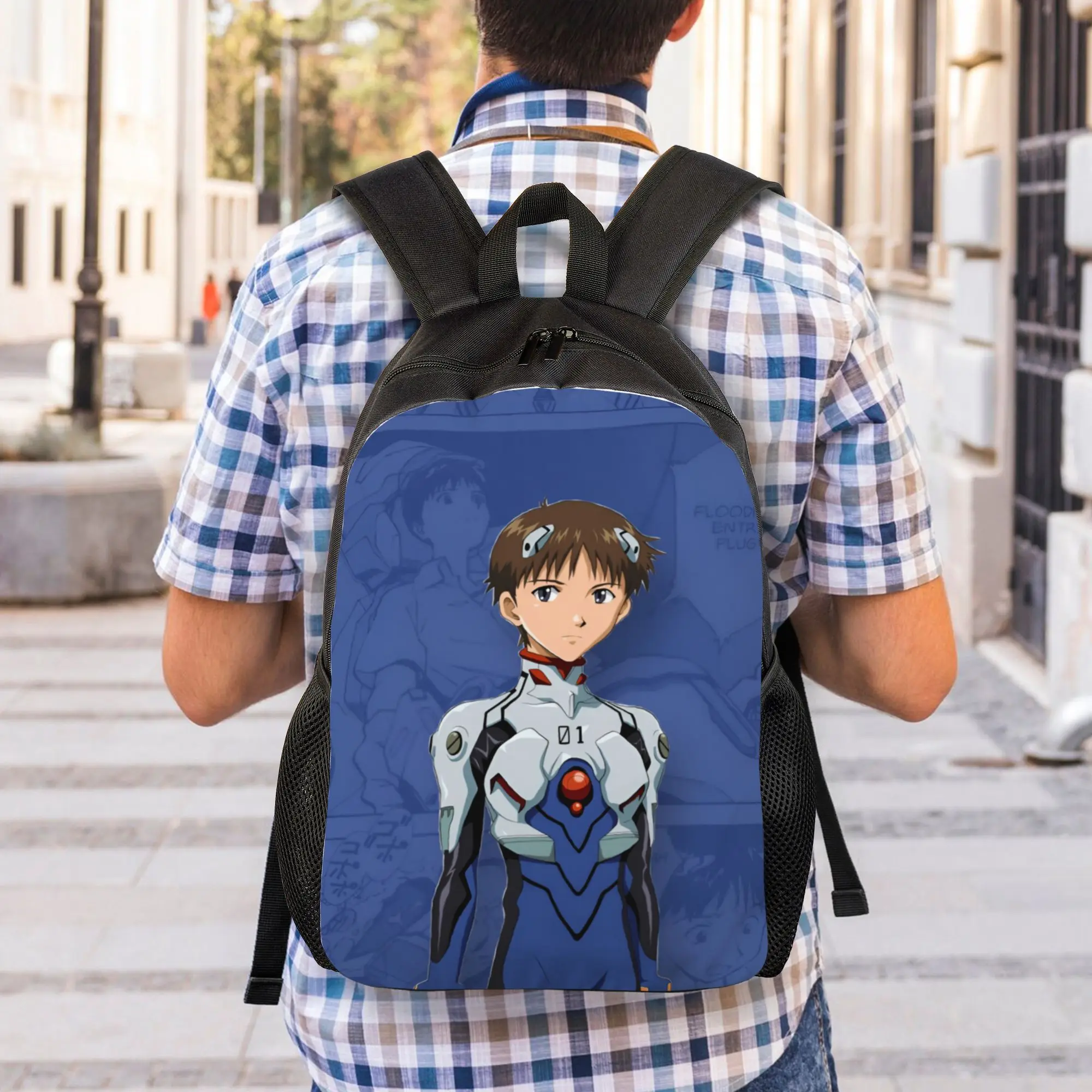 Рюкзак для путешествий Custom E-Evangelions, унисекс, для школы, ноутбука, книг, в стиле хип-хоп, из ЭВА, аниме, для студентов колледжей, повседневный рюкзак (art.: 3920db3cf5217) - 3920db3cf5217