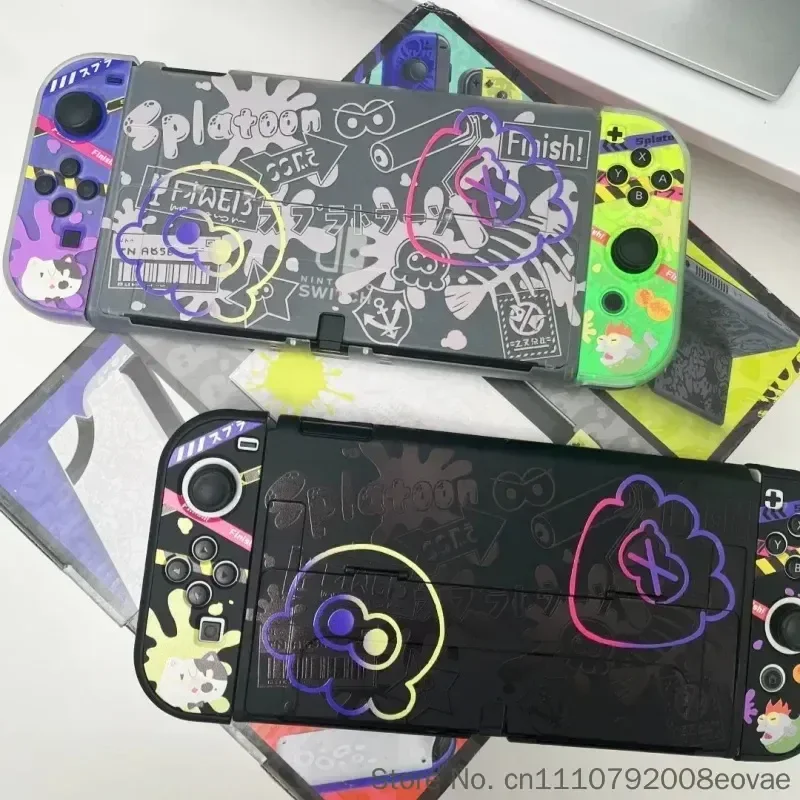 Фото Защитный чехол для Switch 2 Oled, жесткий чехол, совместимый с док-станцией Splatoon 3, противоударный защитный чехол с защитой от царапин для взрослых геймеров №2