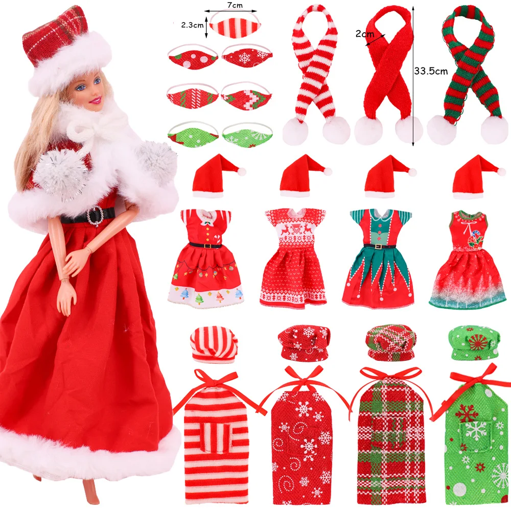 

Одежда для куклы Барби, рождественские аксессуары для кукол, Одежда для куклы Барби, аксессуары для кукол 1/6 BJD, игрушка для девочек