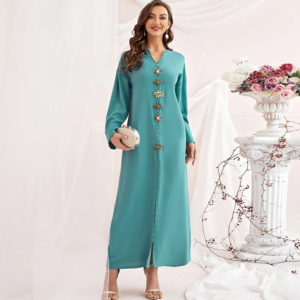 

Muslim Dress Women Abaya Caftan Marocain Party Evening Dresses Gowns Diamond Kaftan Robe Femme Musulmane Abayat Vestido De Mujer