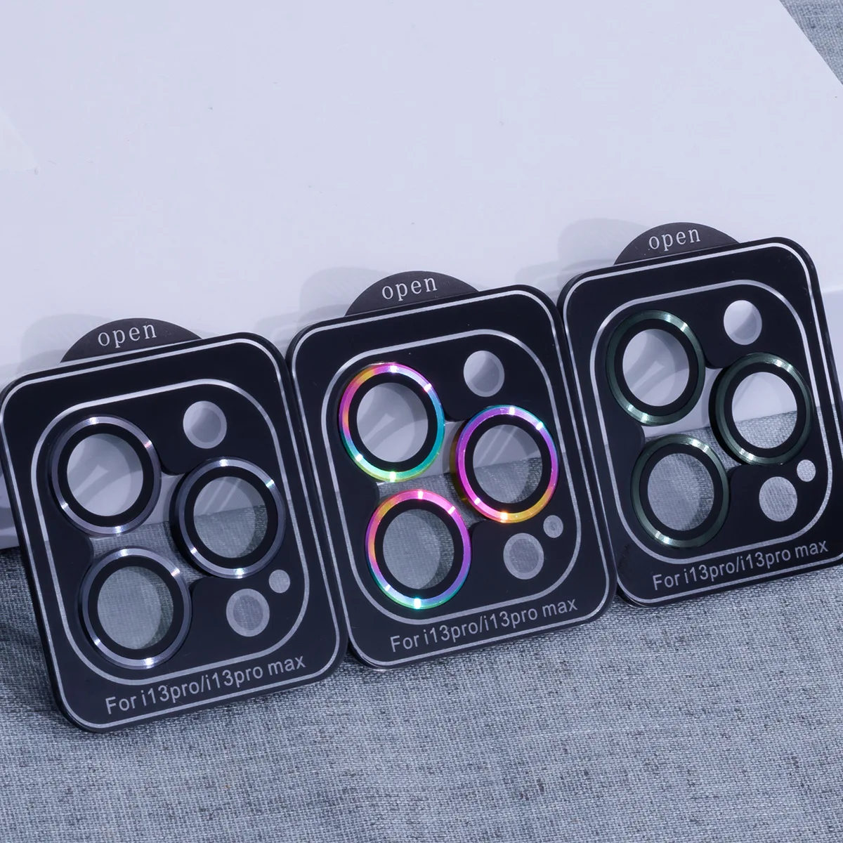 Clear Camera Lens Glass for iPhone 13 pro max 13mini Metal Lens Ring Camera Screen Protector for iPhone 14 plus 14 pro max Lens