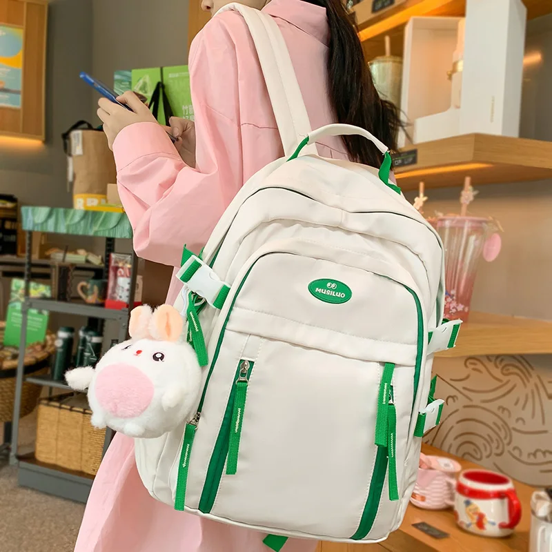 

Female Cute Laptop College Backpack Ladies Trendy Leisure BookBag Women Kawaii Packet Girl Travel School Bags Fashion Teen Nylon
