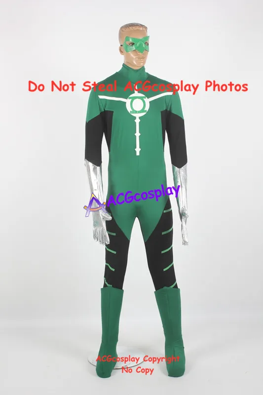 Green Lantern Hal Jordan Cosplay Costume acgcosplay costume include boots covers and eyemask