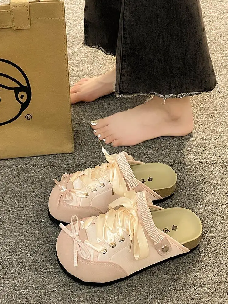 Туфли женские с узлом-бабочкой искусственная кожа мягкие пляжные туфли для