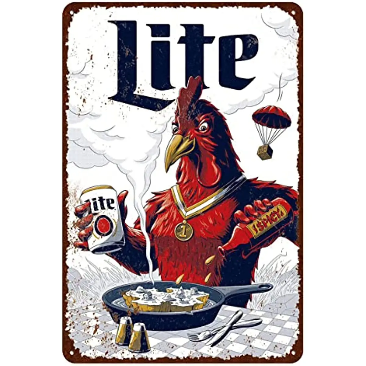 

New Vintage Beer Signs Bar Tin Sign Retro Metal Sign Wall Decor - Rooster home decor room decor wall decor