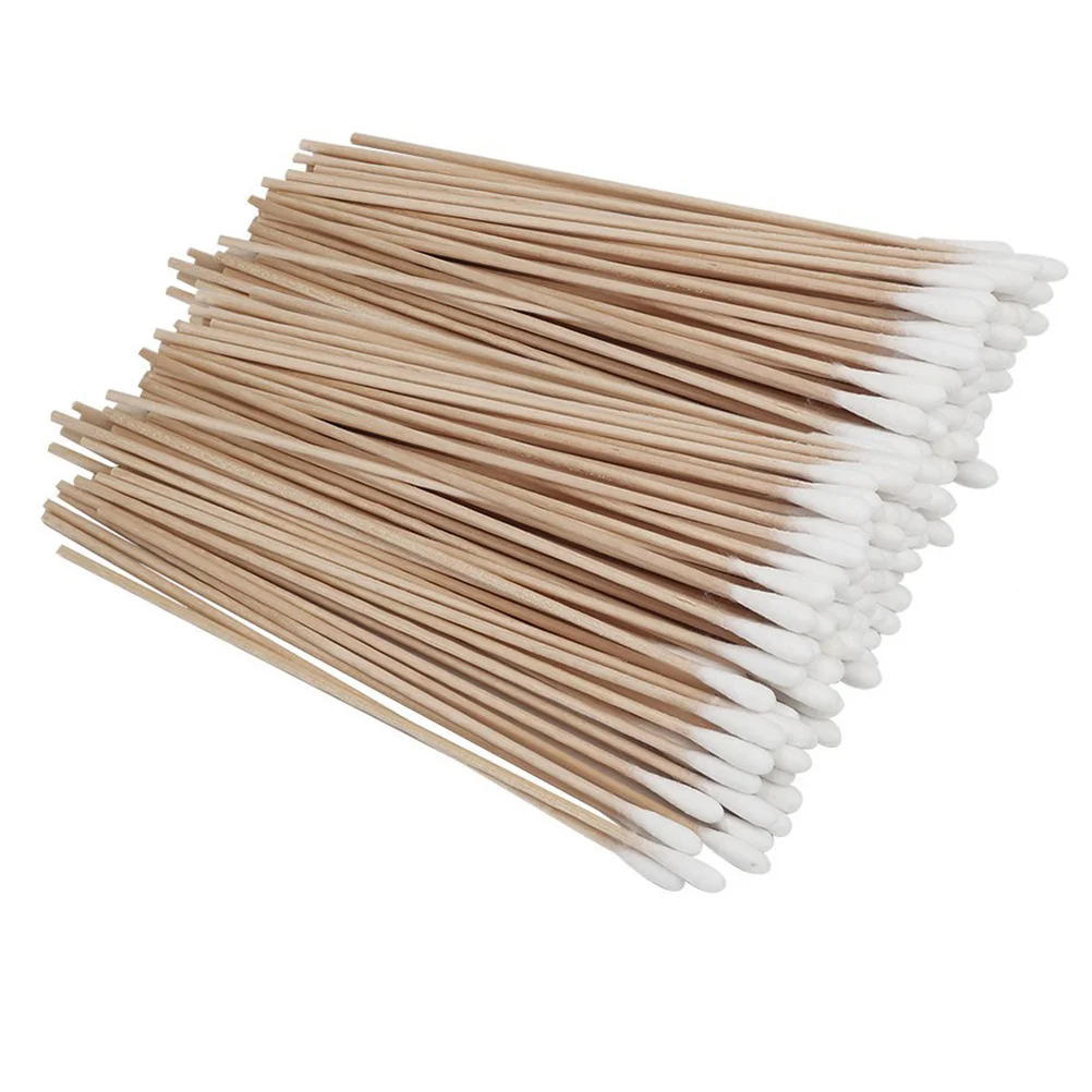 

500PCS Q- tips Cotton Swab Single Cotton 15CM Wooden Handle with Box