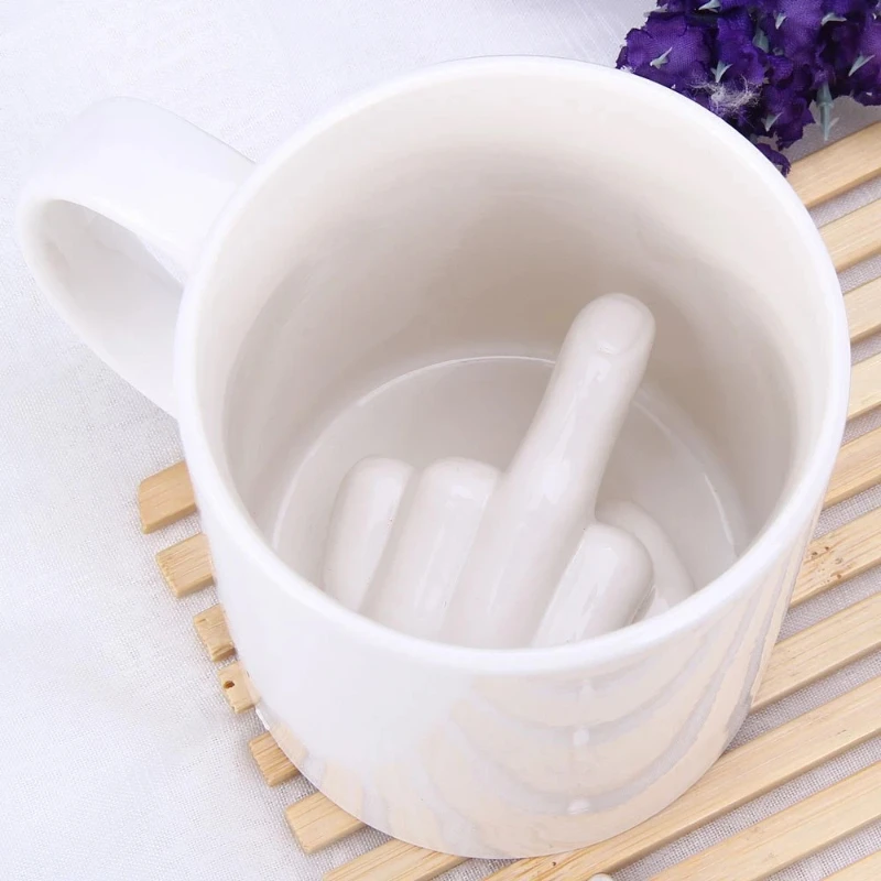 

Creative Middle Finger Mug Special Design Funny Mugs Novelty Style Coffee Milk Tea Ceramic Water Cup Fashion Novelty Gifts