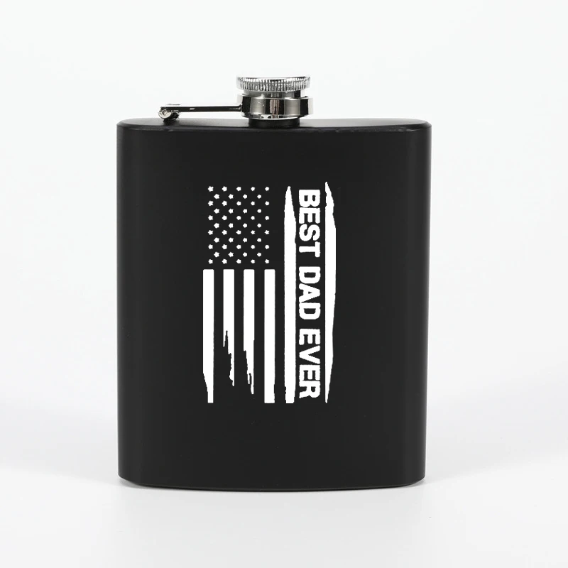 

Best Dad American Flag Wiskey Flask Father's Day Gift Laser Engraved Alcohol Bottle Stainless Steel 6 Oz 7 Oz 8 Oz