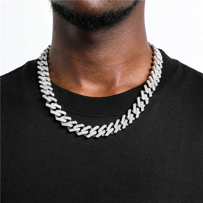 

14mm Cuban Chain Necklace With Spring Clasp Gold Plated Micro Pave Iced Out Cubic Zirconia Hip Hop Fashion Jewelry