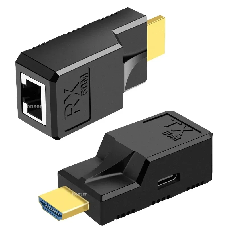 60 м HDMI-удлинитель для кабеля Ethernet Cat6 1080P HDMI к RJ45 ретранслятор-удлинитель передачи