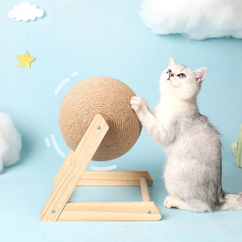 

Cat Scratching Ball Toy with Bell Kitten Sisal Rope Ball Board Grinding Paws Toys Relieve Boredom Wear Resistant Pet Furniture