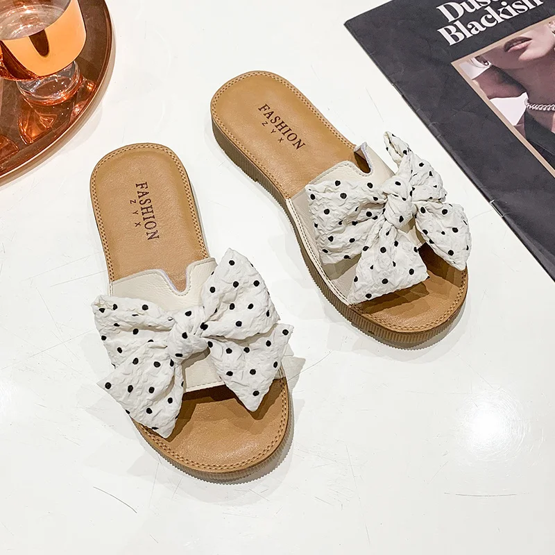 2023 New Spring and Summer Sandals Women Wear Fashion Bow Women's Slippers Anti-slip Wear-resistant