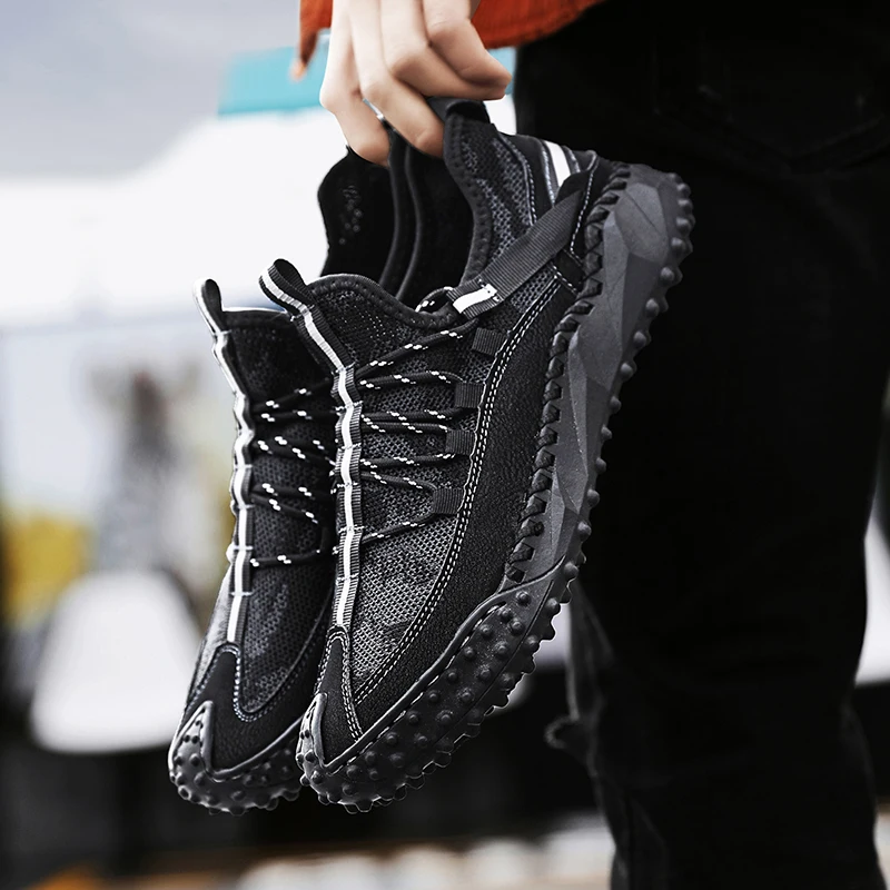 Мужская Летняя походная обувь дышащие Нескользящие кроссовки из резины для