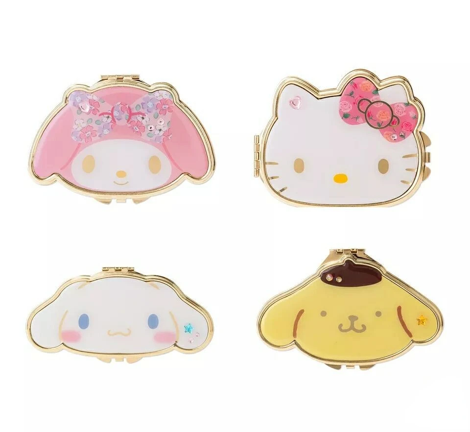 

New Sanrio Kawaii Makeup Mirror Cinnamoroll Anime Cartoon Cute Creative Fashion Portable Folding Small Mirror Gift Wholesale