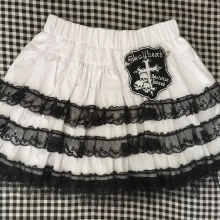 Женская кружевная юбка в стиле Харадзюку