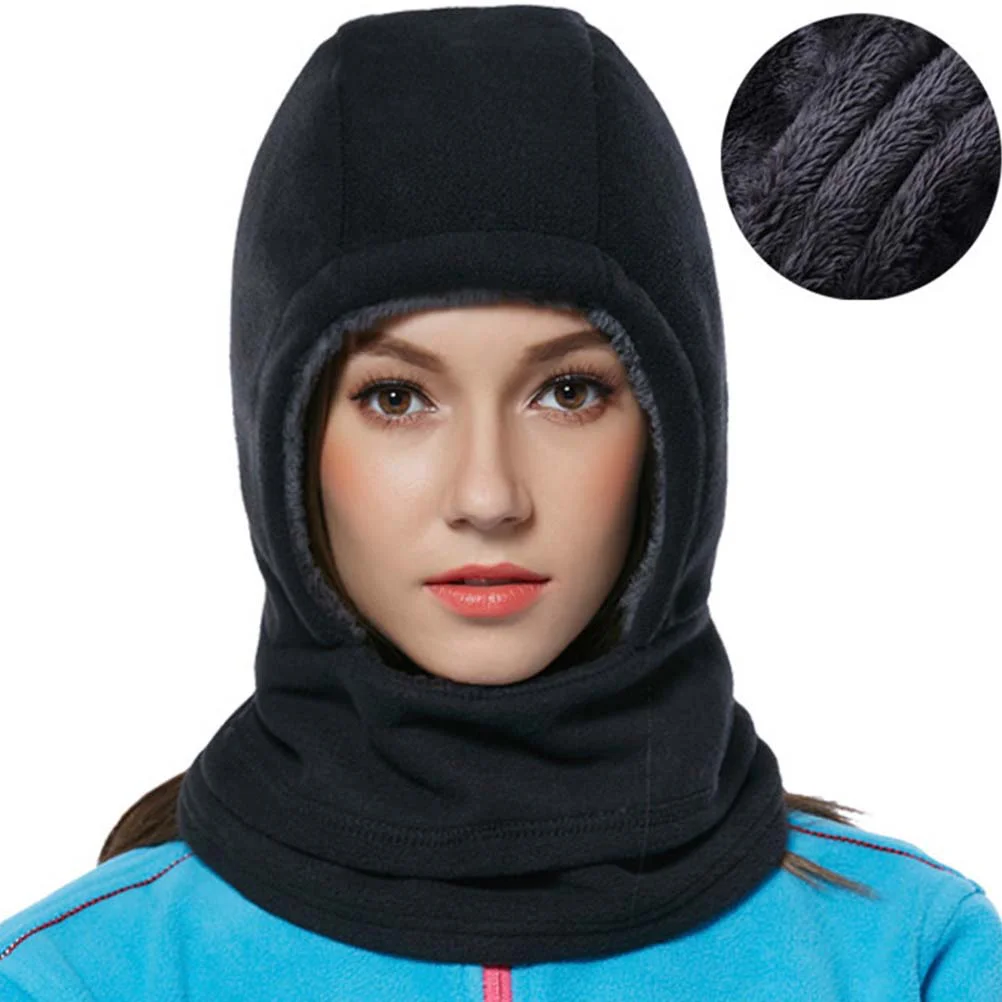 

Winter Fleece Hood Ski for Kids Thermal Cover Hat Cap Scarf for Cold Weather