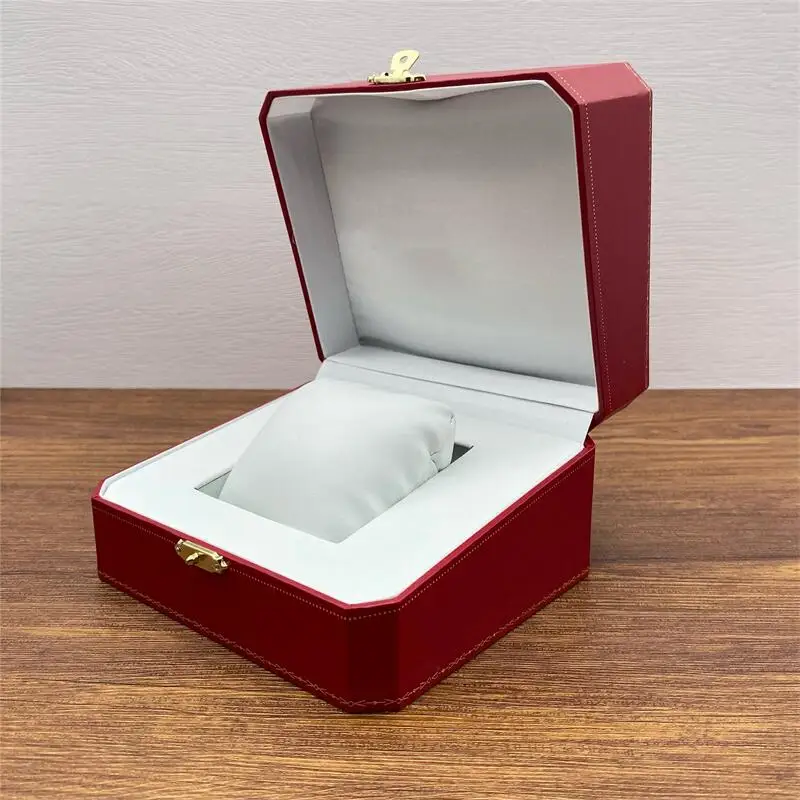 Factory Supplier Wholesale Luxury Original Red Watch Box With Booklet And CD Can Custom Card AAA Watches Gift Cases