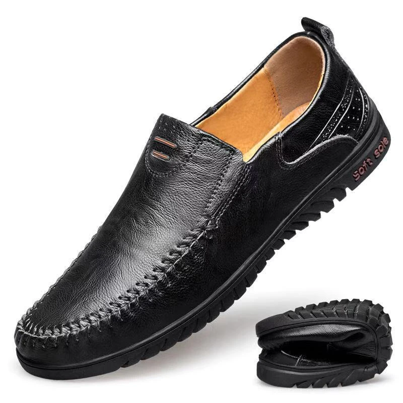 

Genuine Leather Men Shoes Luxury Brand 2022 Casual Slip On Formal Loafers Men Moccasins Italian Black Male Breathable Shoes