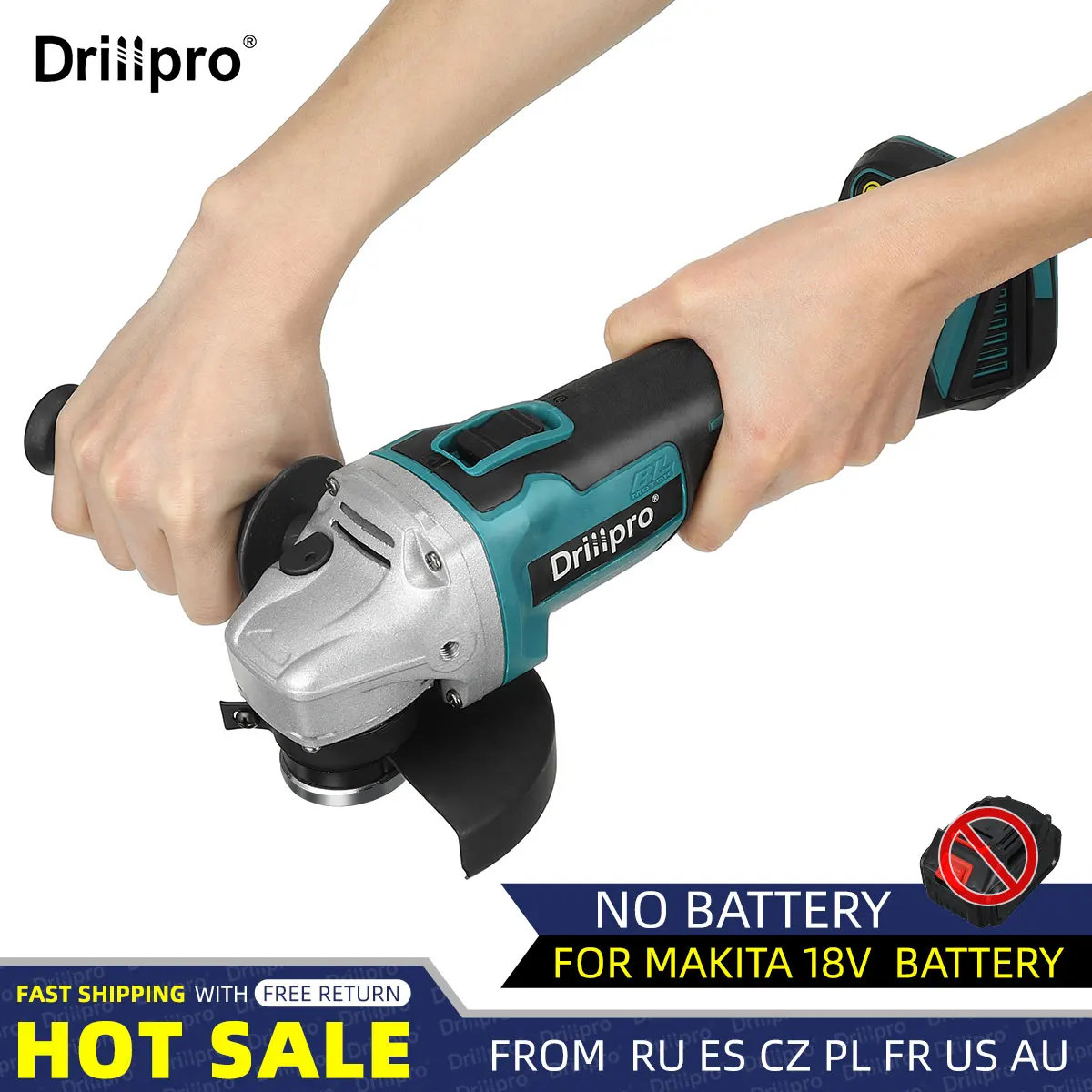 125 мм бесщеточная Беспроводная угловая шлифовальная машина с переменной