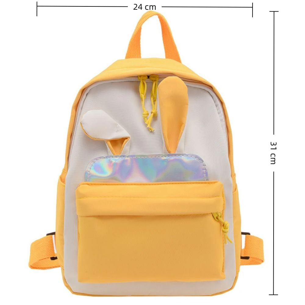 Милый детский рюкзак с заячьими ушками легкий маленький свежий школьный